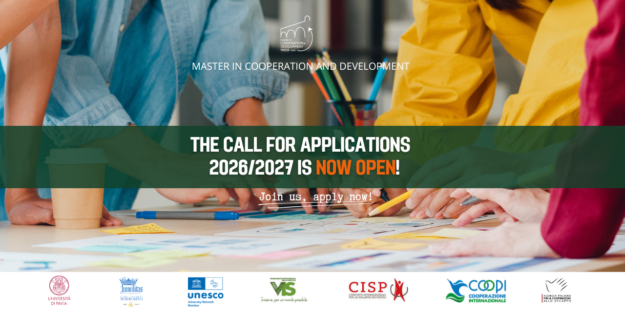 Master in Cooperazione e Sviluppo. Aperte le iscrizioni a Pavia